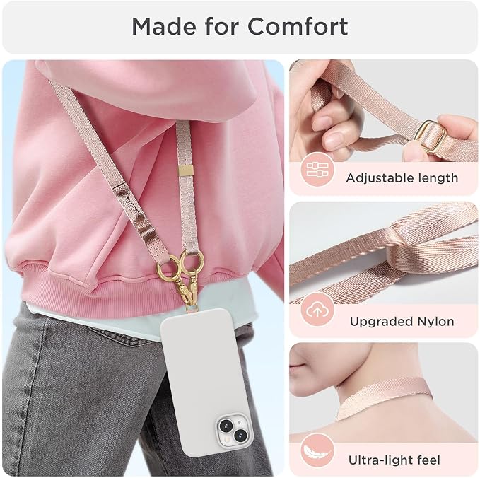Phone Lanyard 2 in 1, Anti Theft Phone Strap Crossbody - Image 6