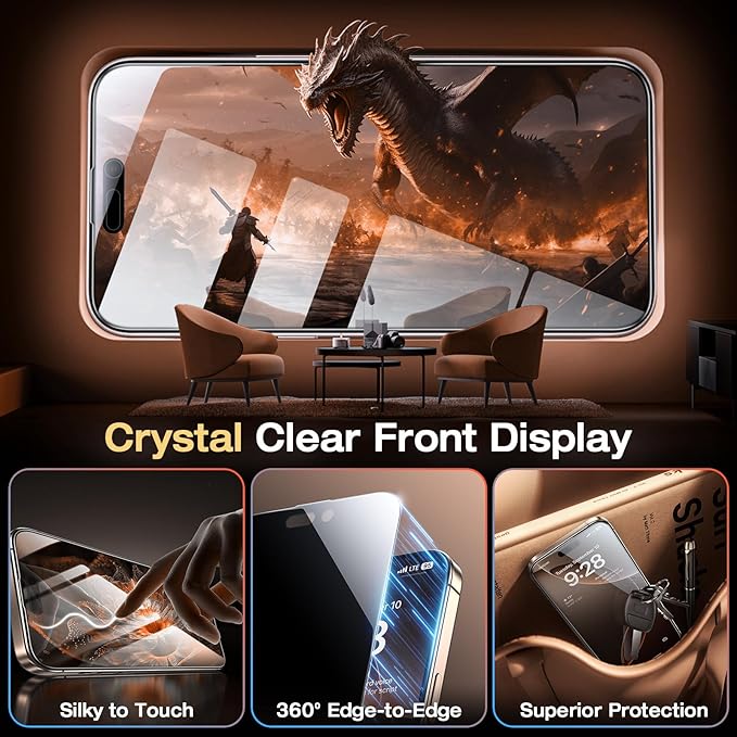 EGV Compatible for iPhone 16 Pro Max Privacy Screen Protector, Privacy Screen - Image 6