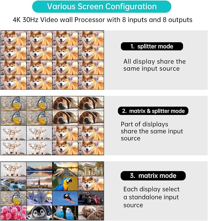 MT-VIKI 16X16 4K HDMI Matrix Switch Support Web GUI & 3.5mm Stereo Audio - Image 2