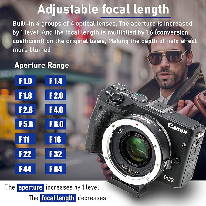 VILTROX EF-M2 Pro Lens Adapter 0.71x Auto Focus EF Lens to M4/3 Mount Adapter - Image 3