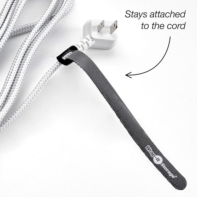 Self-Gripping Cable Ties by Wrap-It Storage, 8 Inch Straps – Reusable Hook and - Image 4