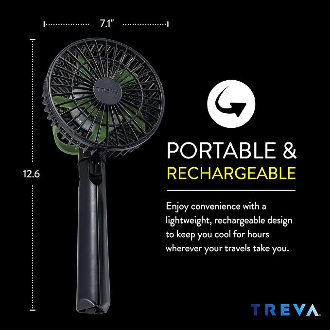 Treva 5 Inch Tripod Fan with Built-In Light and Attachable Phone Mount - Image 6