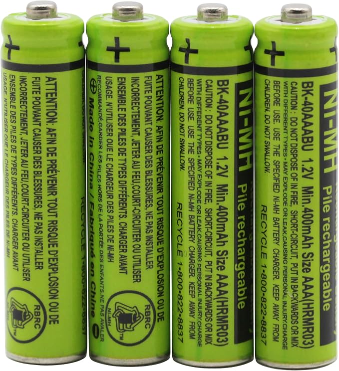 4-Pack BK-40AAABU 1.2V 400mAh Replacement Battery Pack by Cerepros