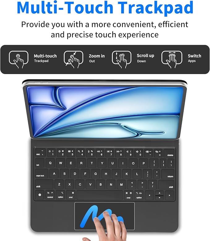 iPad Air 11 inch Case with Keyboard & iPad Pro 11 inch, Magic Keyboard - Image 6