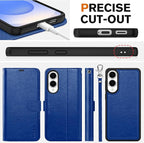 TUCCH Case Wallet for Galaxy S25 Edge, Removable Wrist Strap PU Leather - Image 8