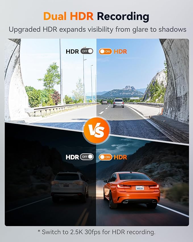 WOLFBOX X3 2.5K 1440P 60FPS Dash Camera, STARVIS 2 IMX675 - Image 7
