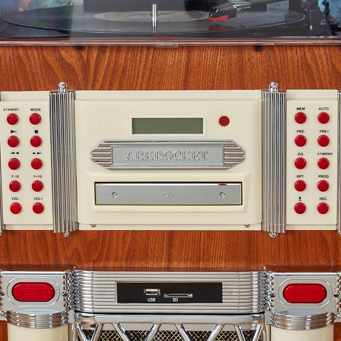 Arkrocket Full Size Jukebox Vinyl Record Player Bluetooth USB SD CD Player - Image 4