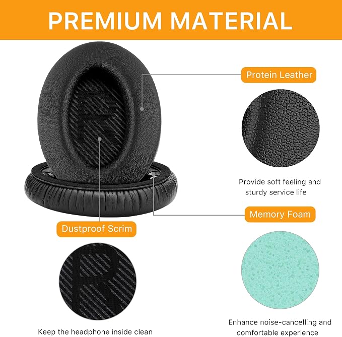 Replacement Ear Pads for Bose QuietComfort 35 & Quiet Comfort 35 II Headphones - Image 4