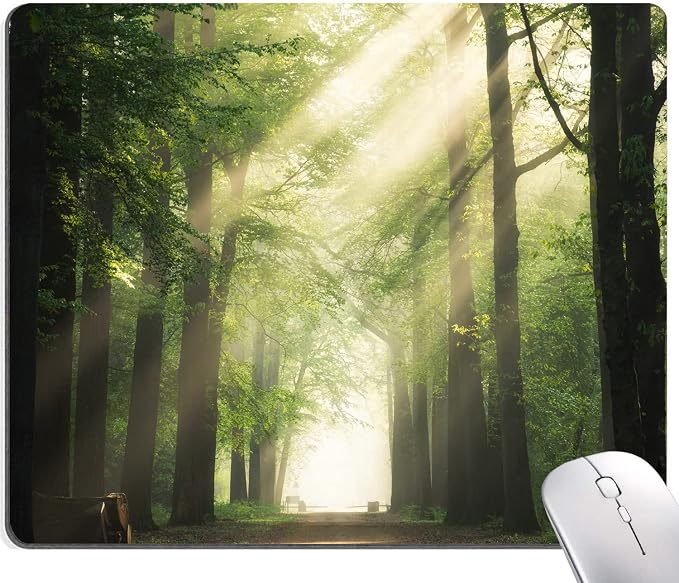Hokafenle Mouse Pad, Natural Forest Mouse Pad, Rectangle Mouse Mat Square by Hokafenle