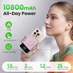 Magnetic Portable Charger for iPhone, 3-in-1 10800mAh Qi2 15W Wireless Power - Image 4