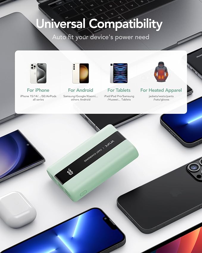 VRURC Power Bank, 20000mAh Portable Charger Fast Charging, Compact Travel - Image 8