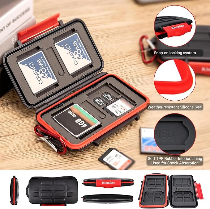 Kiorafoto 28 Slots : 16 TF + 8 SD + 4 CF Memory Card Holder Case Storage - Image 4