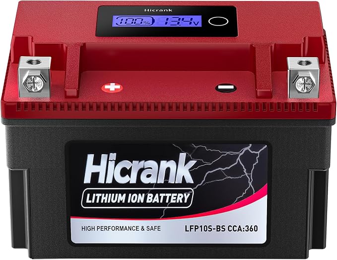 YTZ10S Lithium 12V 6Ah 360CCA LiFePO4 Motorcycle Battery, Powersports Battery by HighCrankingPower