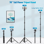 Victiv 70" Phone Tripod, Camera Stand Tripod - Image 2