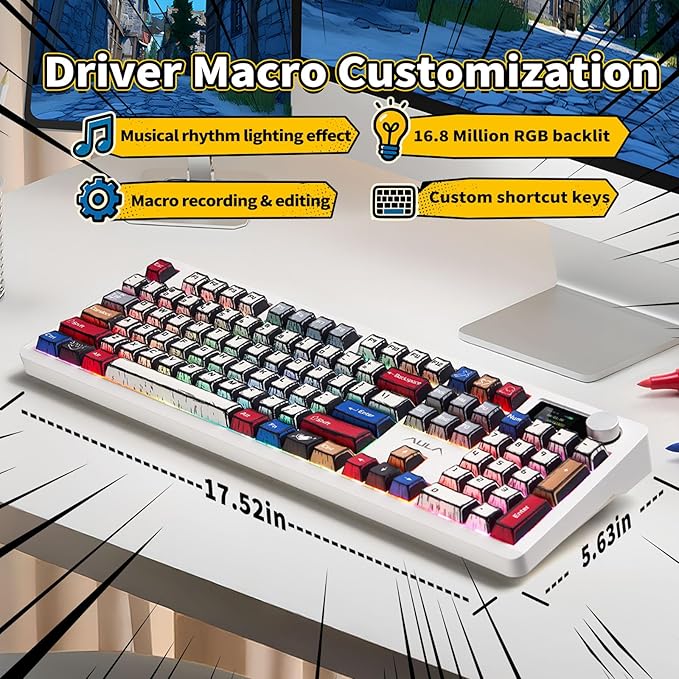 AULA F106 PRO Mechanical Keyboard, Full Size Gaming Keyboard - Image 7