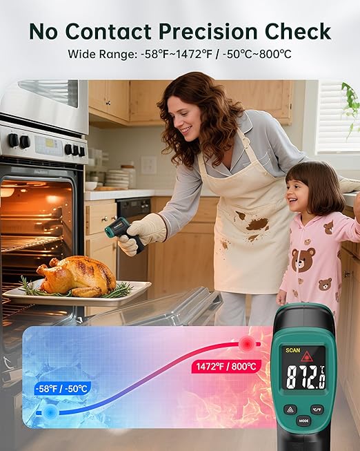 ERICKHILL ROOKMAX Infrared Thermometer Gun, Non-Contact Laser, Adjustable - Image 2