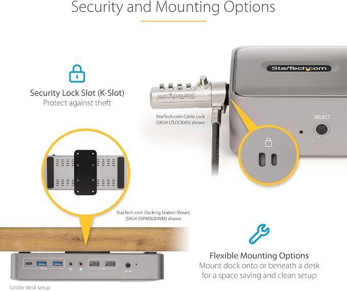 StarTech.com Dual-Laptop USB-C KVM Docking Station, Dual Monitor 4K 60Hz - Image 7