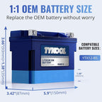 YTX12-BS High Performance LiFePO4 Lithium Motorcycle Battery, 12V 6Ah, Digital - Image 2