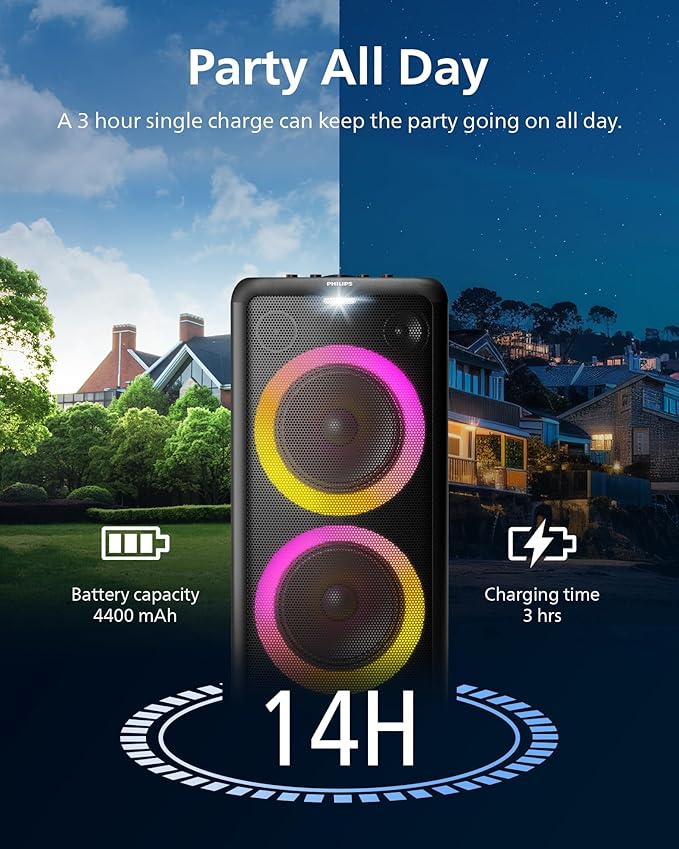 Philips X5206 bluetooth party speaker, portable - Image 3
