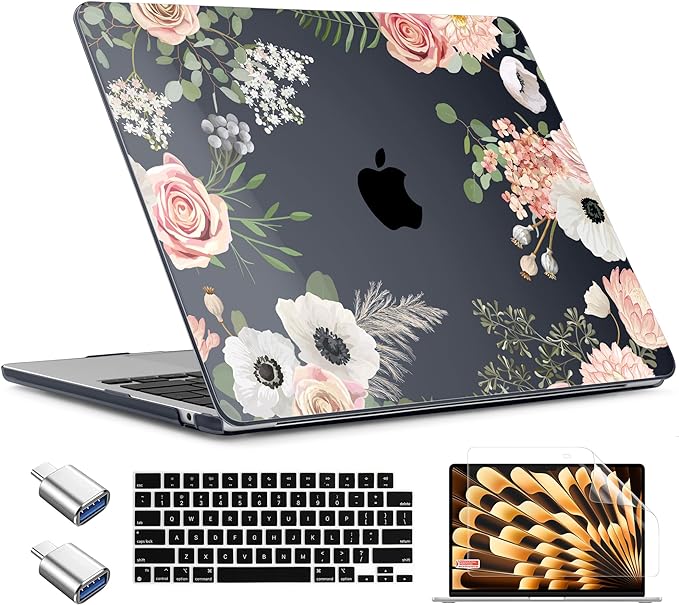 TWOLSKOO Compatible with M4 MacBook Air 13.6 inch Case 2025-2022 Release M4 by TWOLSKOO
