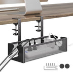 DELAMU Under Desk Cable Management Tray, No Drill Metal Mesh Cable Management - Image 9