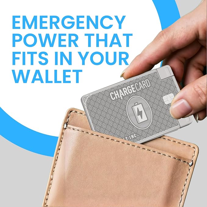AquaVault ChargeCard – Ultra Slim Emergency Power Bank – Fits in Wallet – USB-C - Image 2