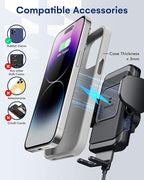 ZeeHoo Wireless Car Charger, 15W Fast Charging Auto-Clamp Car Mount, Windshield - Image 5