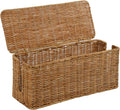 PEMAR Natural Rattan Wicker Cable Management Box, Cable Organizer, 2 Open Slots by PEMAR