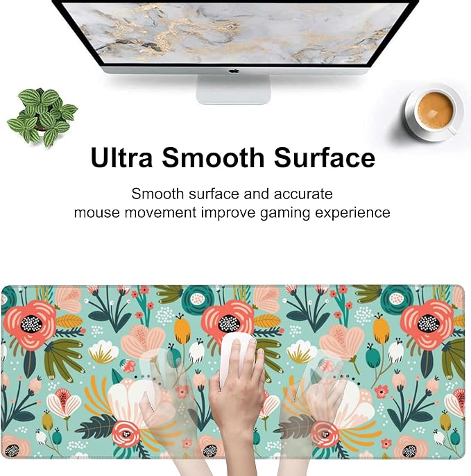 Colorful Flowers and Berries Desk Mat, Large Beautiful Floral Branches Gaming - Image 5