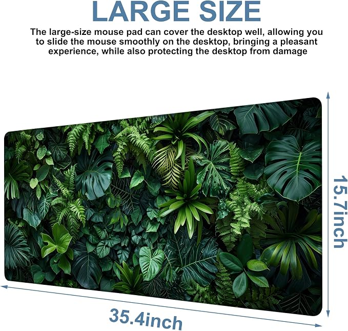 Large Mouse Pad Monstera Leaf Gaming Desk Pad Computer Keyboard Non-Slip - Image 3
