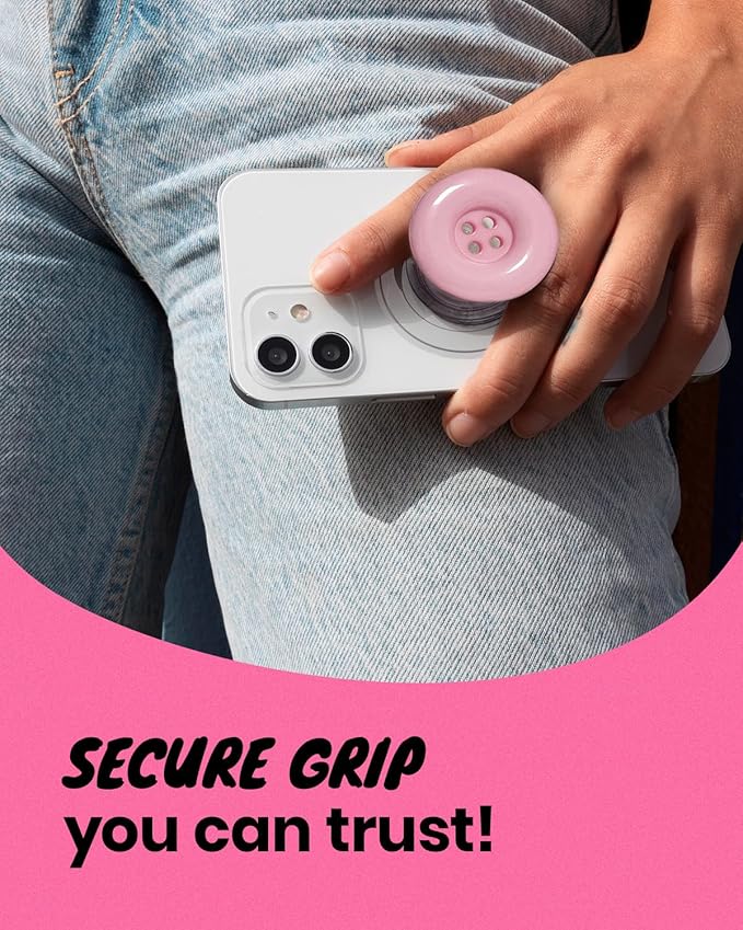 Solid Color Button Phone Grip – Minimalist Design, Durable and Lightweight - Image 4