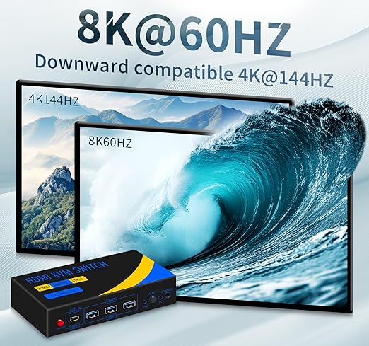 Dual Monitor Kvm Switch 2 Monitors 2 Computers HDMI 4k@60HZ, USB3.0. kvm - Image 8