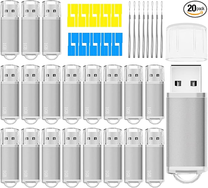 USB Thumb Drive 1GB Flash Drives 20 Pack, Nicepicten Memorias USB 2.0 Memory by NicepictenUSBFlashDrive