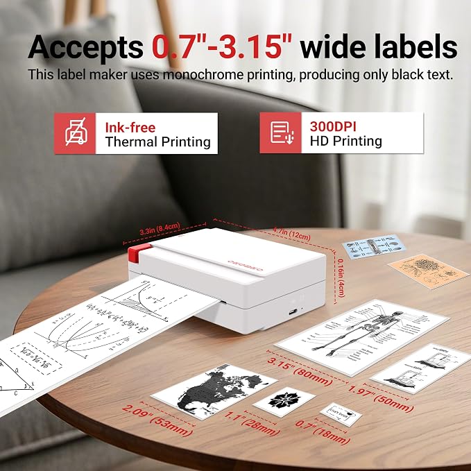 ORGBRO Sticker Printer Machine, X3 Mini Printer Print Pods Portable Thermal - Image 3