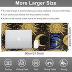 Mouse Pad, Large Golden Sun and Crescent Desk Mat, Extended Non-Slip Gaming - Image 2