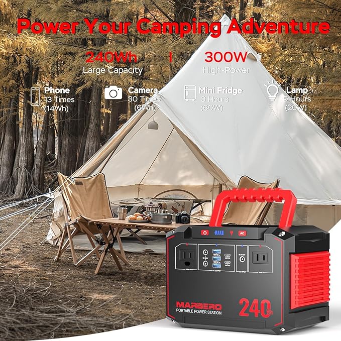 MARBERO Solar Generator 240Wh 300W Portable Power Station - Image 3
