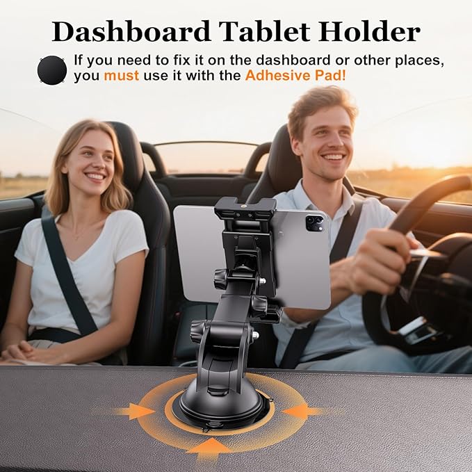 OHLPRO Tablet Holder for Car Dashboard Windshield Wall Desk, Adjustable Stand - Image 2