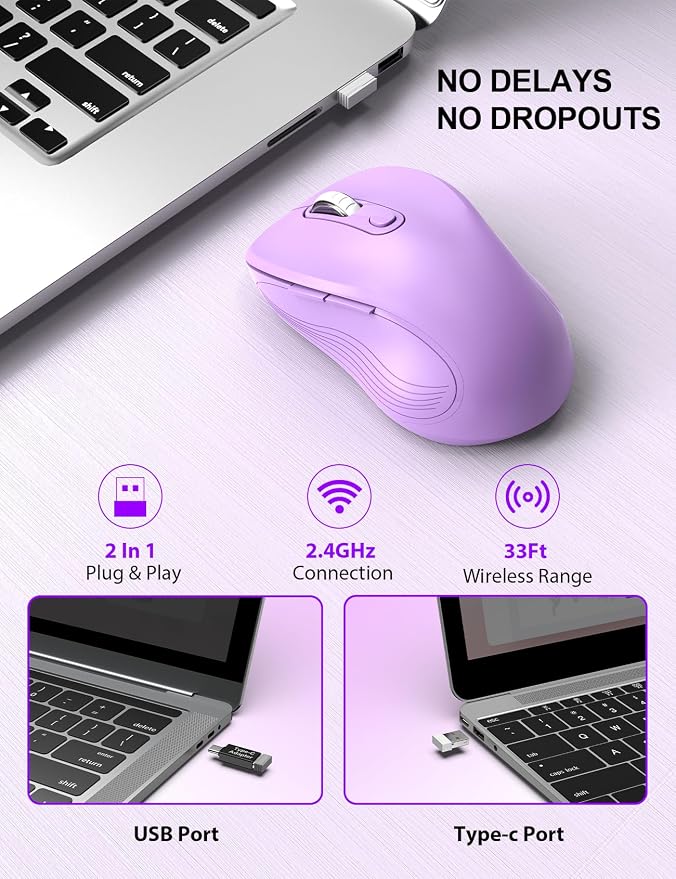 Trueque Wireless Mouse for Laptop, 2.4GHz Ergonomic Computer Mouse - Image 2