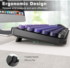 Wireless Keyboard and Mouse Combo, 104 Round Keys Cute Colorful Keyboard and - Image 6