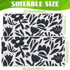 Desk Pad, Hand Drawn Leaves and Flowers Desk Mat, Abstract Plant Large Gaming - Image 2