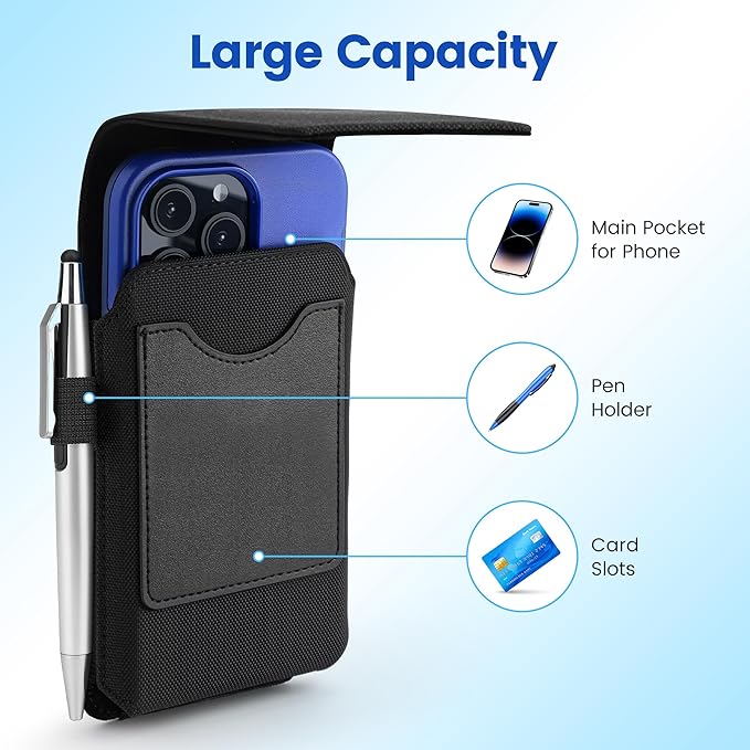 Mopaclle Nylon Phone Holster for iPhone 17 Pro iPhone 16 Pro 16e 15Pro 14 13 12 - Image 3