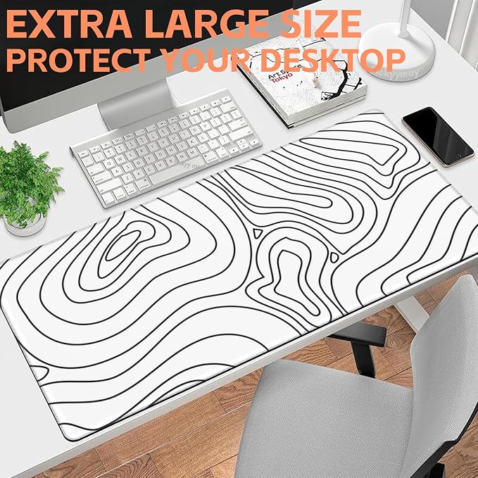 Mouse Pad Large Topographic Contour Map Non-Slip Game Desk Mat - Image 6