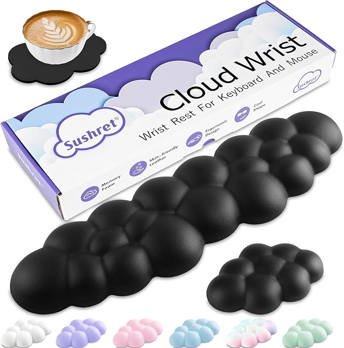Cloud Wrist Rest Keyboard, Cloud Keyboard Wrist Pad Set by Sushret