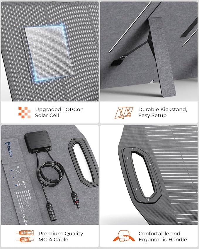 200W Solar Panel, BigBlue SolarPowa 200 Solar Panel Charger - Image 3