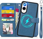 TUCCH Case Wallet for Galaxy S25 Edge, Removable Wrist Strap PU Leather by TUCCH