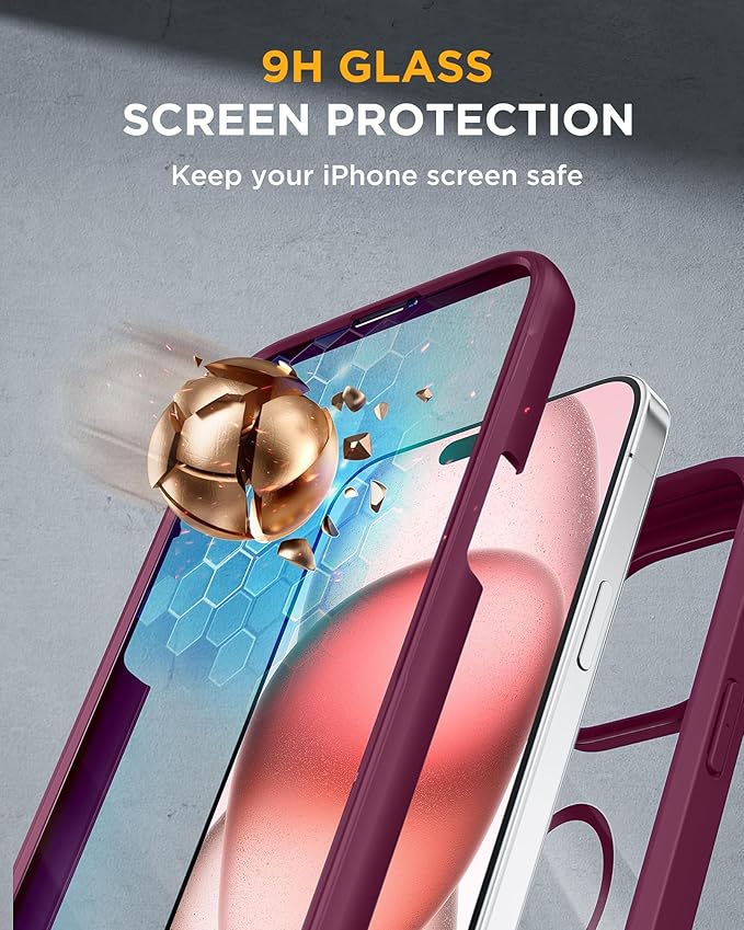 Miracase Glass Series for iPhone 15 Case Full-Body Magnetic Case - Image 5
