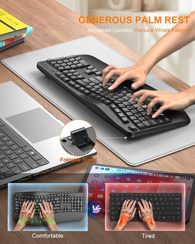 EDJO Ergonomic Wireless Keyboard - Image 3