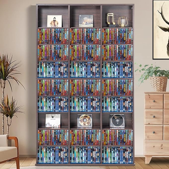 VEVOR Media Storage Cabinet, 9-Layer DVD Shelf Holds up to 756 CDs, Adjustable - Image 2