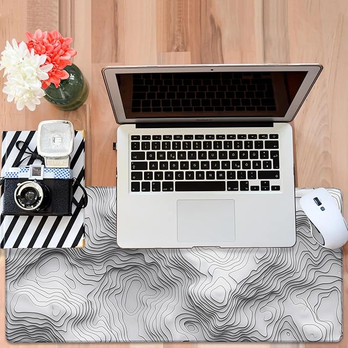 Large Mouse Pad Wave Lines Gaming Desk Pad Computer Keyboard Non-Slip - Image 6