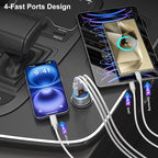 USB C Car Charger, 3 Pack 65W 12V Car Charger Adapter Multi Port QC 3.0+PD 30W - Image 3